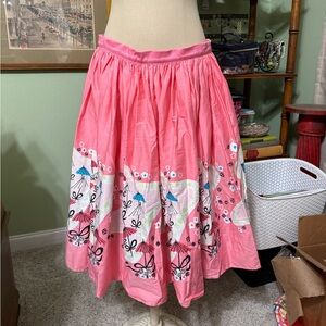 Pinup Couture Pink and White A-Line Skirt Mary Blair